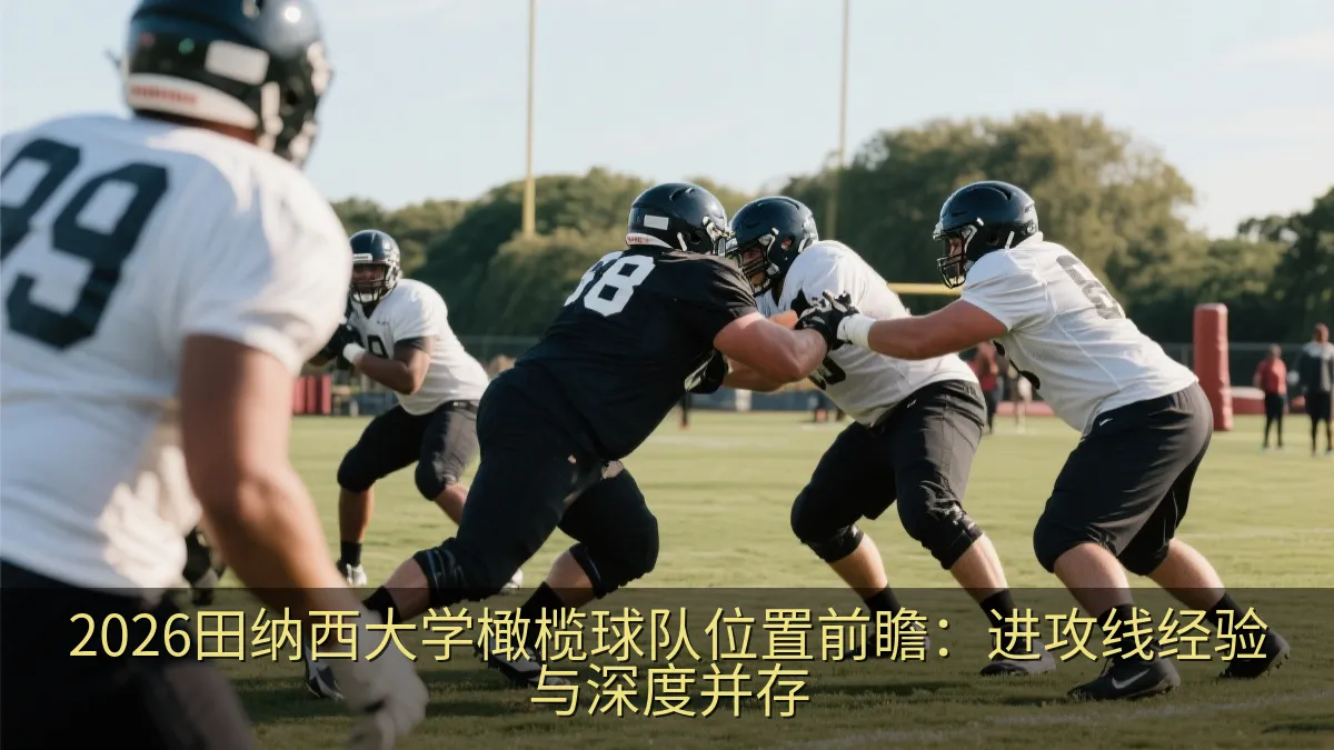 美式橄榄球进攻线球员在训练场进行阻挡练习